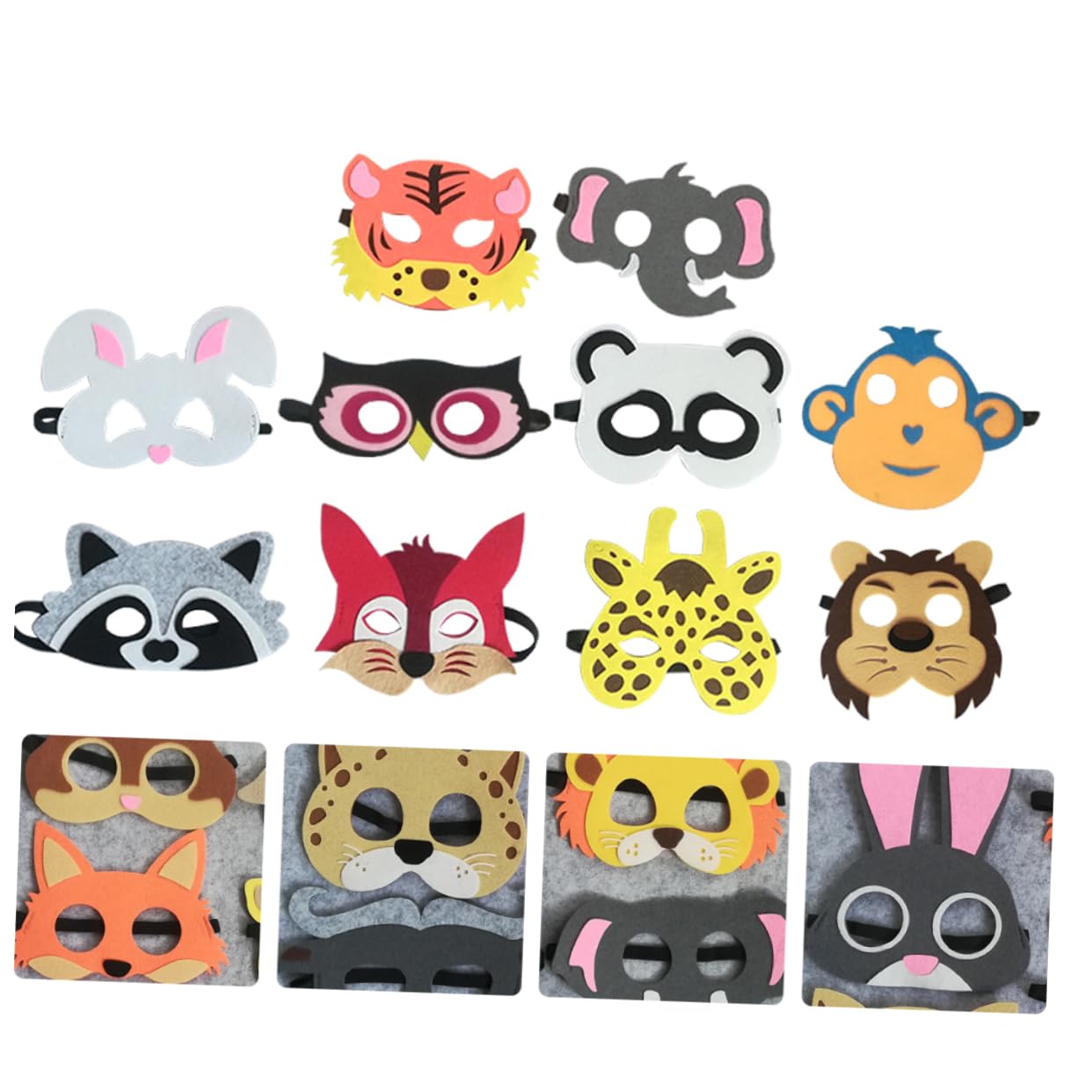 GALPADA 30 Pz Feltro Bendato Maschera a Forma Di Animali Il Cosplay Degli Animali Si Veste Maschera a Forma Di Animale Copertura Del Viso Di Animale Modellante Provato