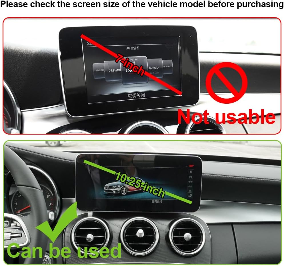 Car Phone Holder for Mercedes-Benz C-Class / GLC Auto Accessories[Only for 2019-2021 C class & 2020-2022 GLC，10.3" / 10.25" Screen][Auto Lock Hands Free Cell Phone Mount Car fits for All Smartphones]
