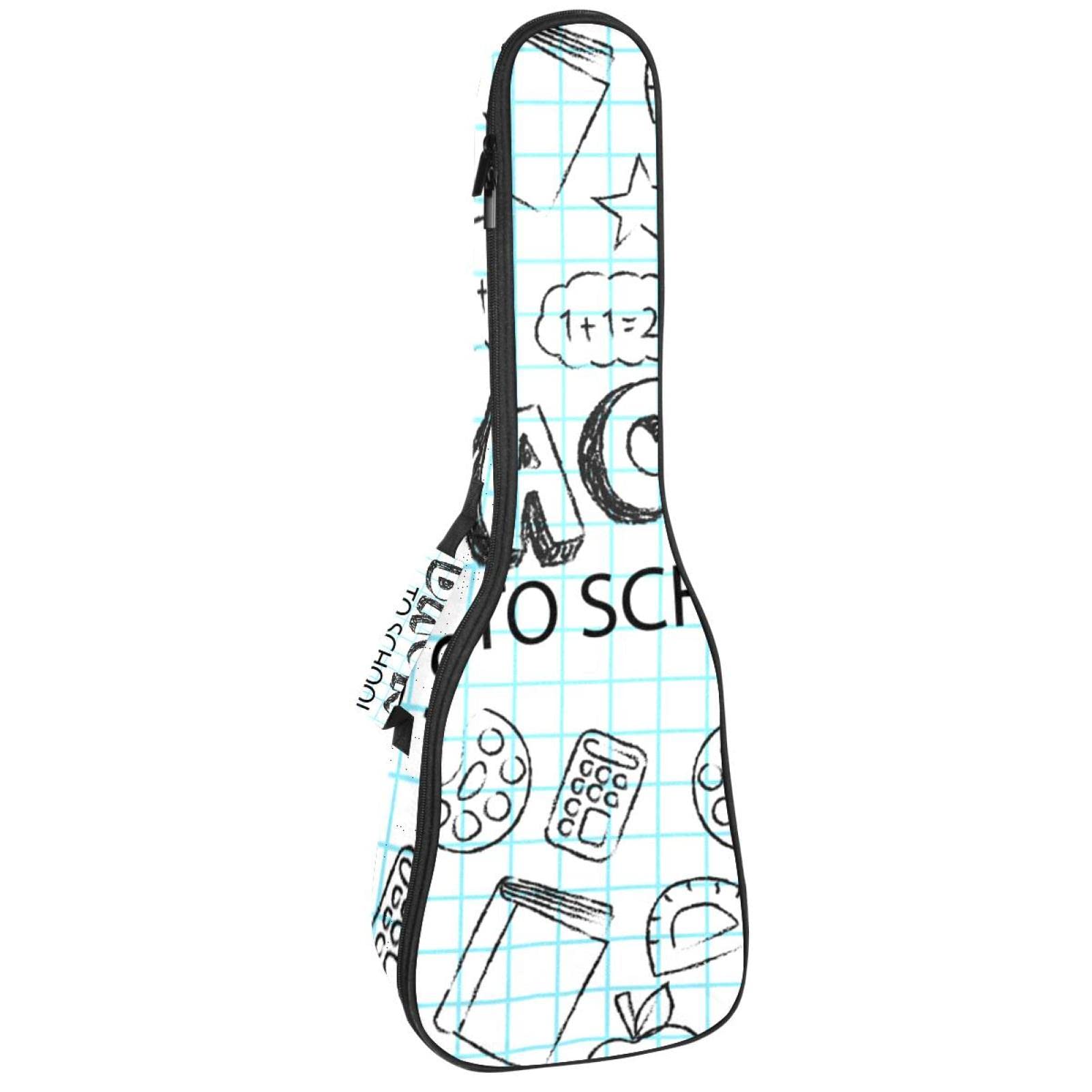 Sac à dos robuste pour ukulélé de concert - Sac de rangement pour ukulélé soprano - Sac rembourré de 10 mm - Pour la rentrée scolaire