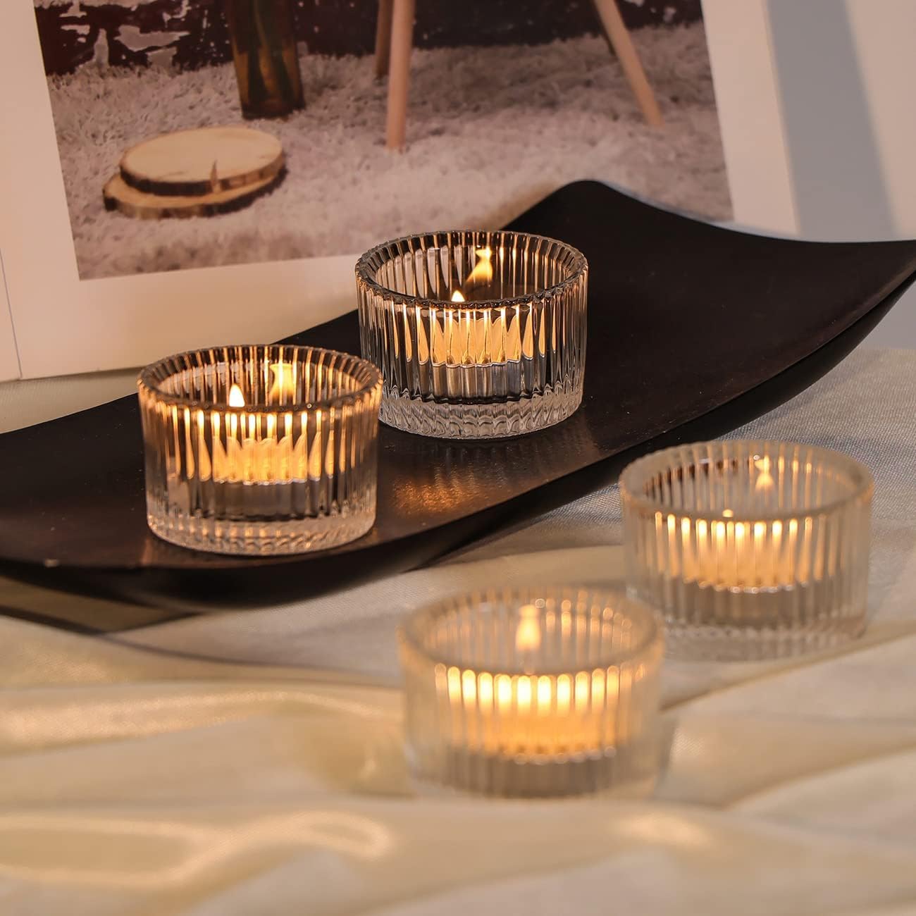 Bougeoir Photophore Transparent En Verre Pour Bougies Piliers, Chauffe-plat, Votives - 21 Cm De Haut, Pour Décorer Table De Mariage, Centre De Table, Fête, Maison, Salon