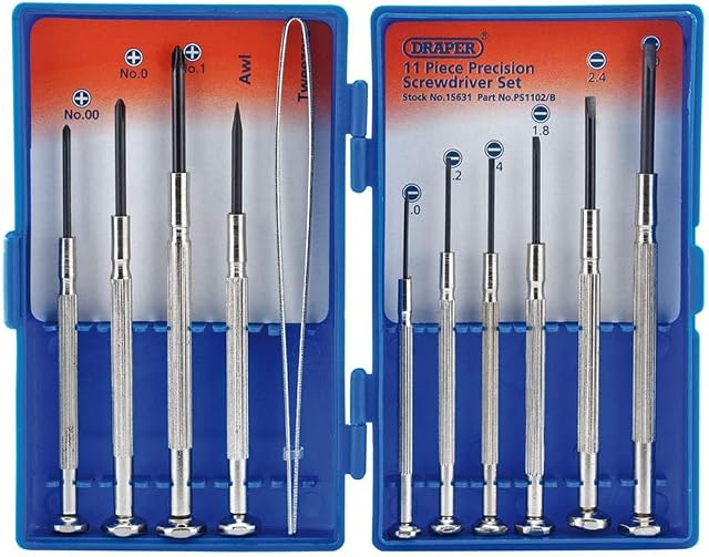 Draper 15631 Precision Screwdriver 11 Piece Set , Blue