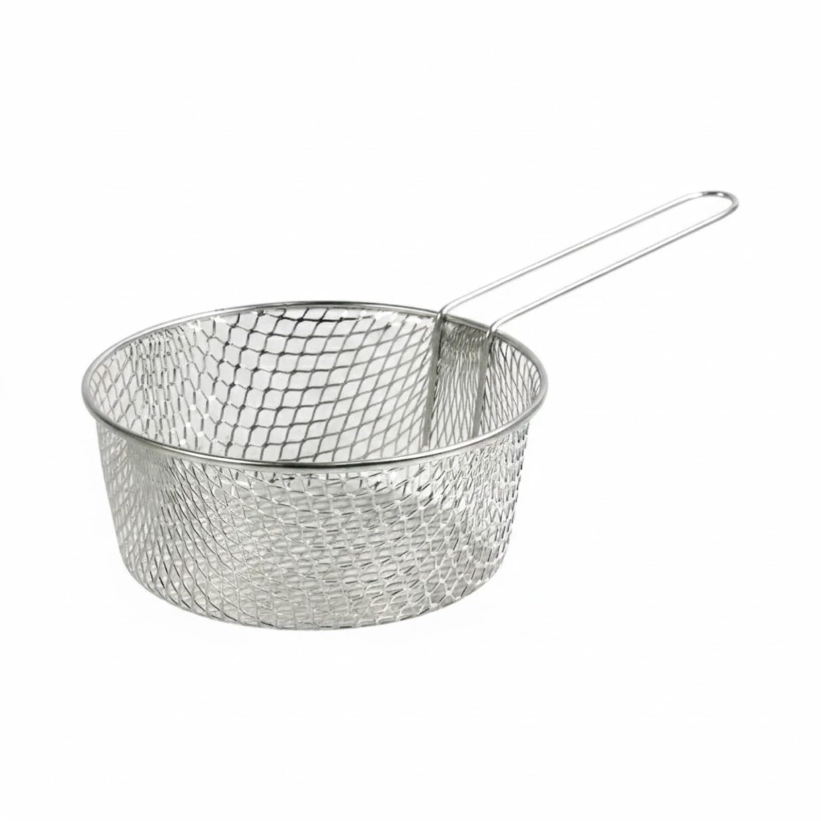 SDMAX Wire Frying Basket, Heat-Resistant Handle, Deep Frying, Fast Oil Drainage, Easy Handling and Control, Perfect for Fries, Snacks, Pakoras, Tempura, Chicken, Long-Lasting Kitchen Use, (7 Inch)