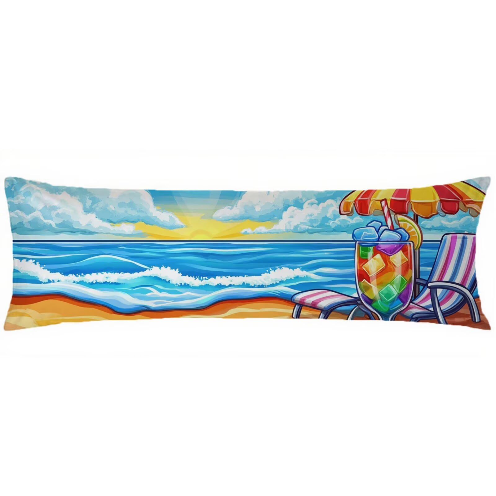 Federe Cuscini Colore Arancione Federe Cuscino Letto Blu Navy60x180cm Lino Copricuscini, Divano Morbida e Traspirante Stampa Fronte-Retro Con Invisibile Cerniera Lavabile per Letto o Divano C0C1017