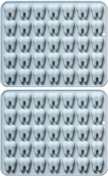 Unique Tooth Shape Candy, Chocolate Silicone Molds Set, 70 Cavity, Non Stick Mold for Gummy, Cupcake Topper, Snack, Biscuit, Handmade Diy, 2 Count, Blue