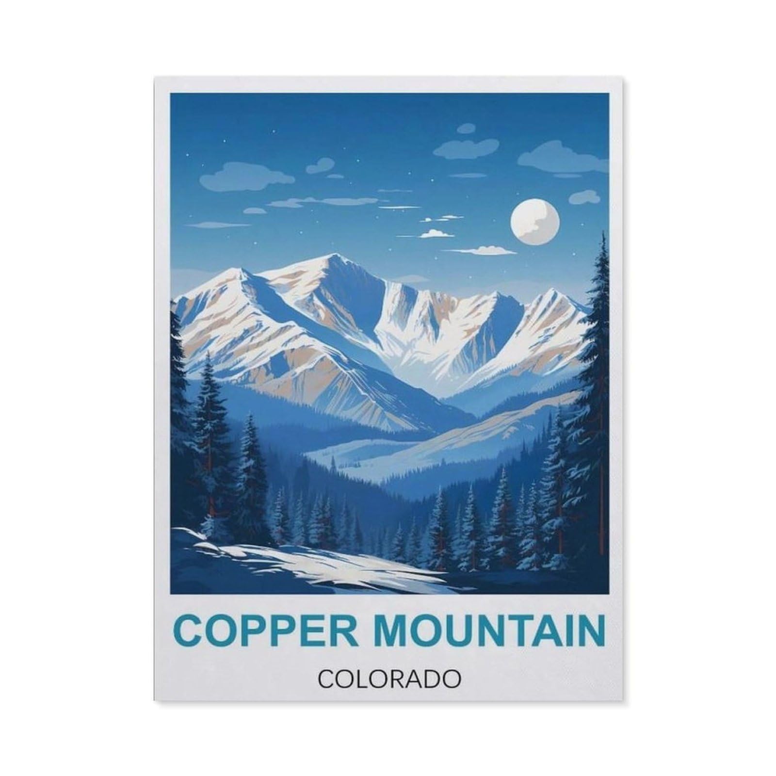 BEAYODKP Diamond Painting，Copper Mountain Colorado,Full Round Diamond Embroidery Kits Cross Stitch Crystal Rhinestone Pictures Arts Craft Home Wall Decoration（50 x 60 cm/19.68 x 23.62 inches）-CA98