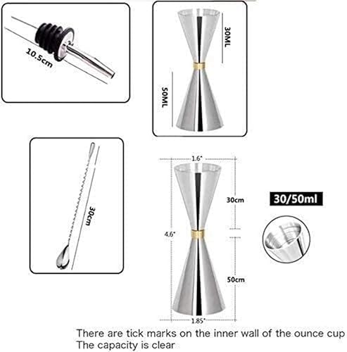 Miniatura 2 de Juego de coctelera de bar, kit de cóctel de 12 piezas, juego de coctelera con kit de barra de soporte, juego de mezclador de bebidas, juego de