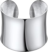 PROSTEEL Women's Wide Bangle Stainless Steel/18k Gold Plated Open Cuff Bracelet Retro Style Upper Bangle Bracelet Accessory