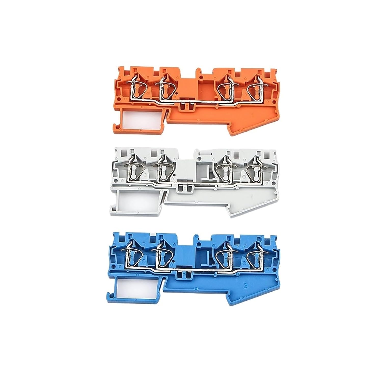 5 Pcs Din Rail Terminal Block ST-4-QUATTRO Connectors Electrical Wiring Pull Type 4 Conductors Spring Wire Conductor(Blue)