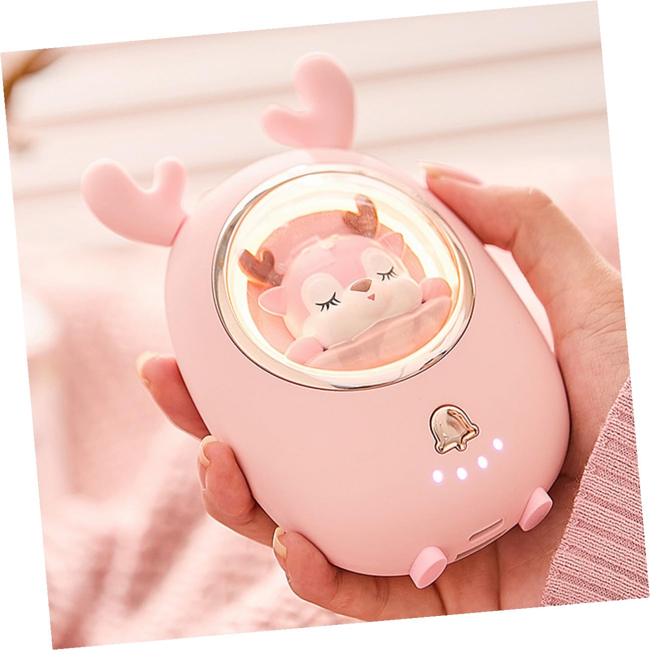 POPETPOP Chauffe-Mains USB Lumineux Réutilisable Motif Dessin Animé Mini Chauffe-Plats Portable Batterie Rechargeable Autonomie Longue Durée pour Camping Randonnée Hiver Hiver Extérieur