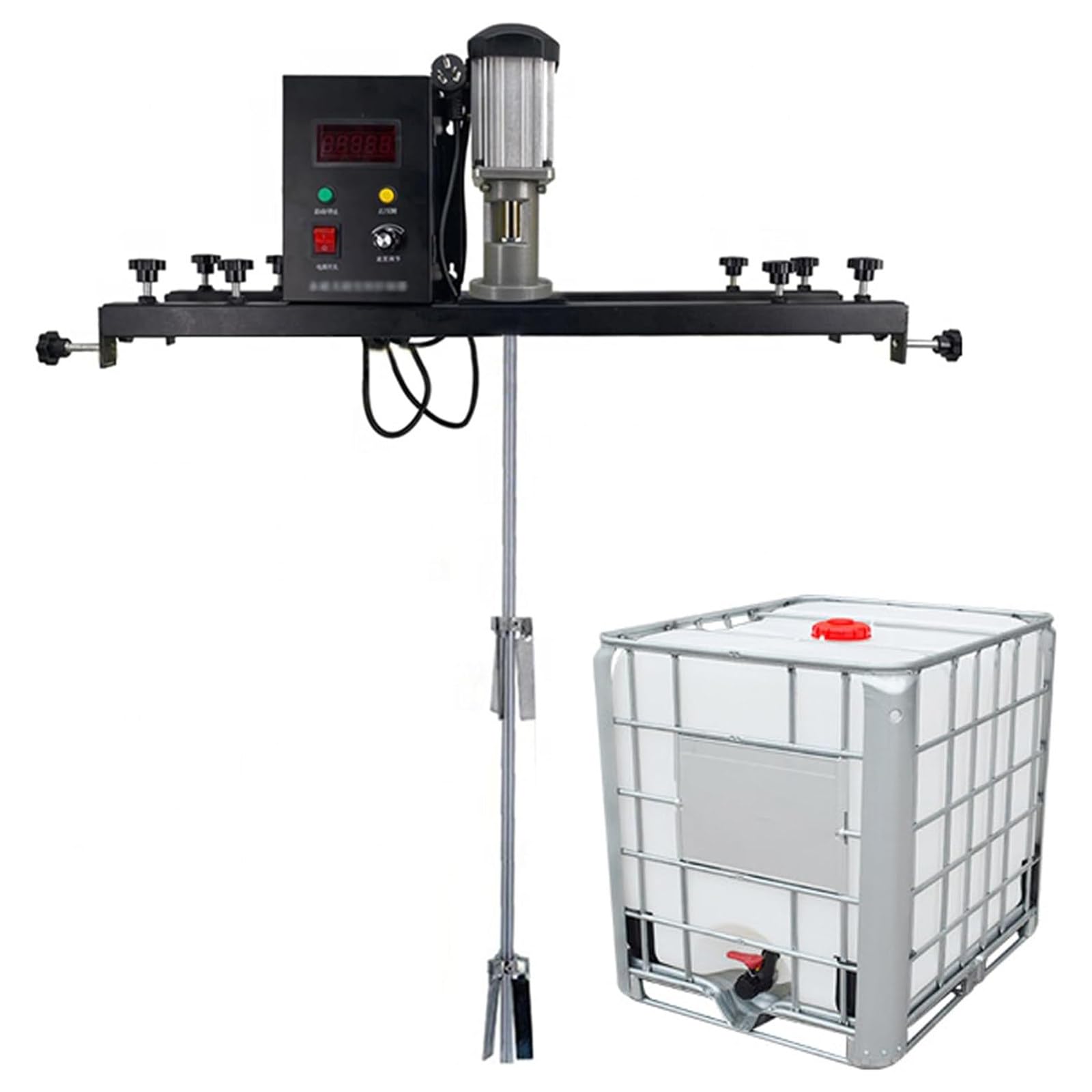 JKJZSALJ Electric Tank Mixer Machine, 980W Air Agitator With Folding Propeller For Paint Stirring, Bracket Paint Mixing Tool