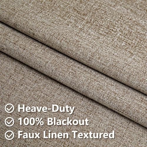 Zyvola 100% Blackout Curtains 108 inch Faux Linen (W37 x L108, Beige) by Zyvola - Used condition - Image 4