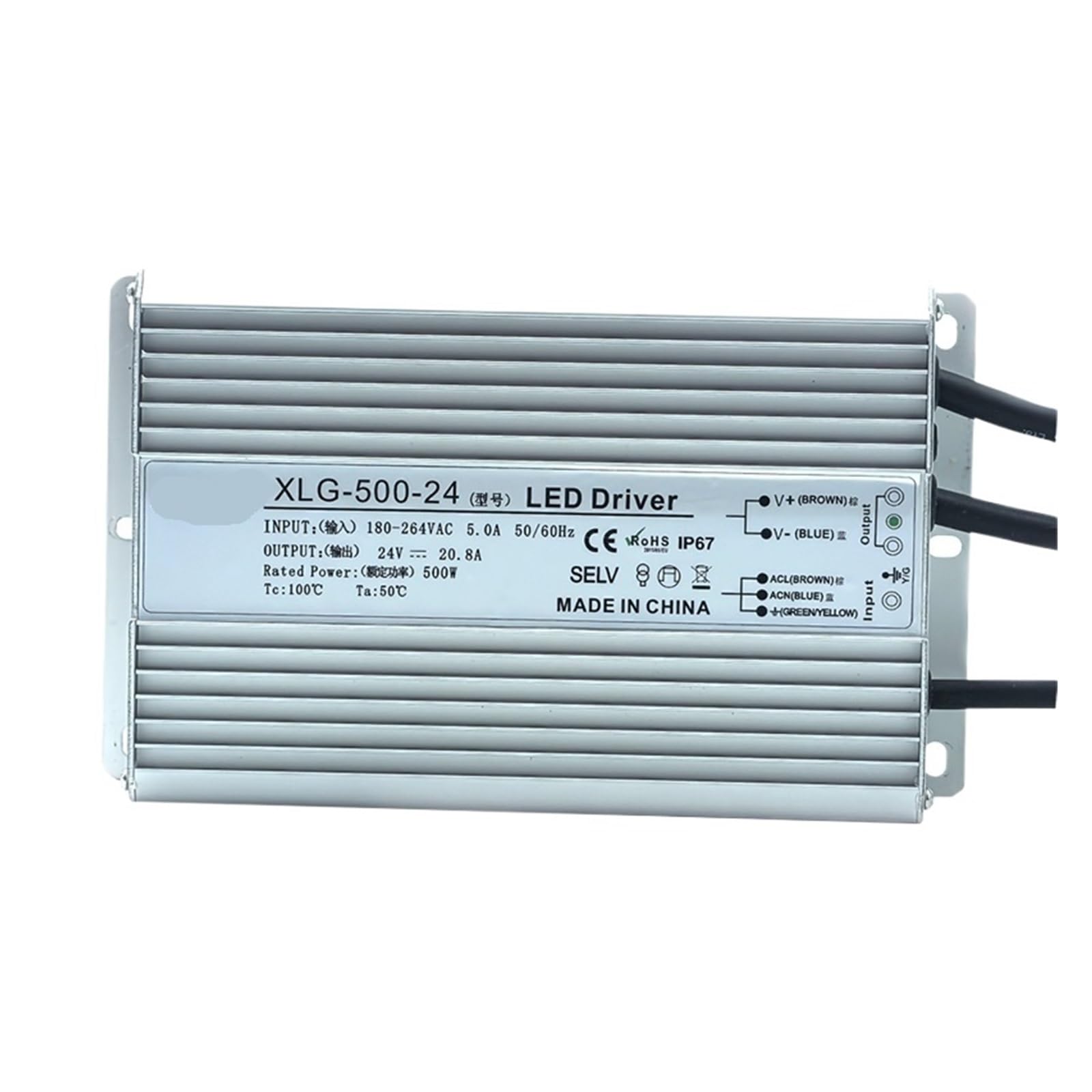 JJKKOZVQF 500W 180-263V to DC 24V 36V 45V 48V Switching Power Supply XLG-500(24V)