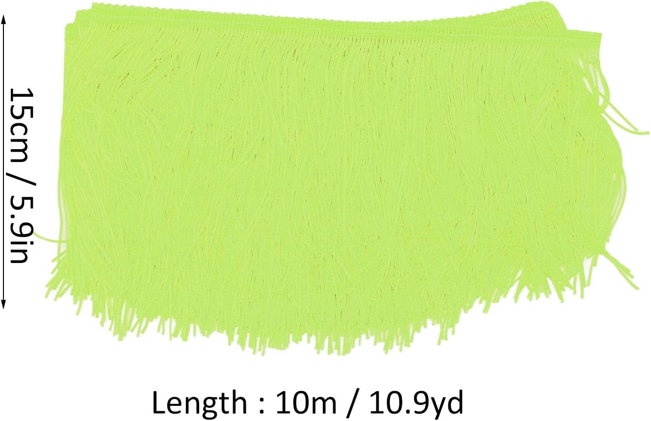 Long Fringed Table Skirt, Tassel Table Cloths for Party Decoration, Brightly Colored Soft Table Skirt with Hand - Cut Tassels for Baby Shower Birthday Holiday DIY Craft (Fluorescent Green)