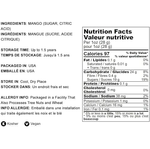 Dried Diced Mango, 2 Pounds – Sweetened, Unsulfured, Sulfite Free Chunks, No Added Color, No Artificial Flavors, Kosher Tropical Fruit, Vegan, Bulk. #TOP3
