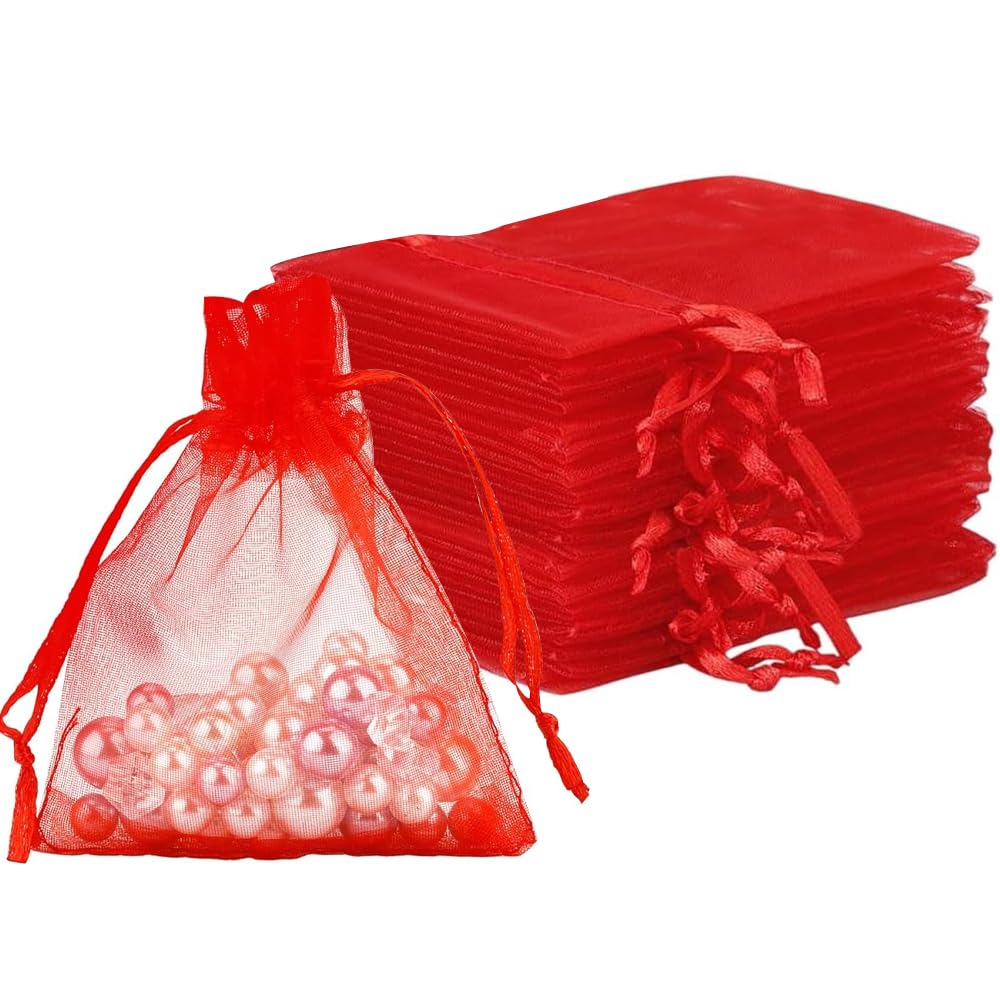 Organza Beutel mit Kordelzug, 50 Stück 17 × 23 cm Geschenk H