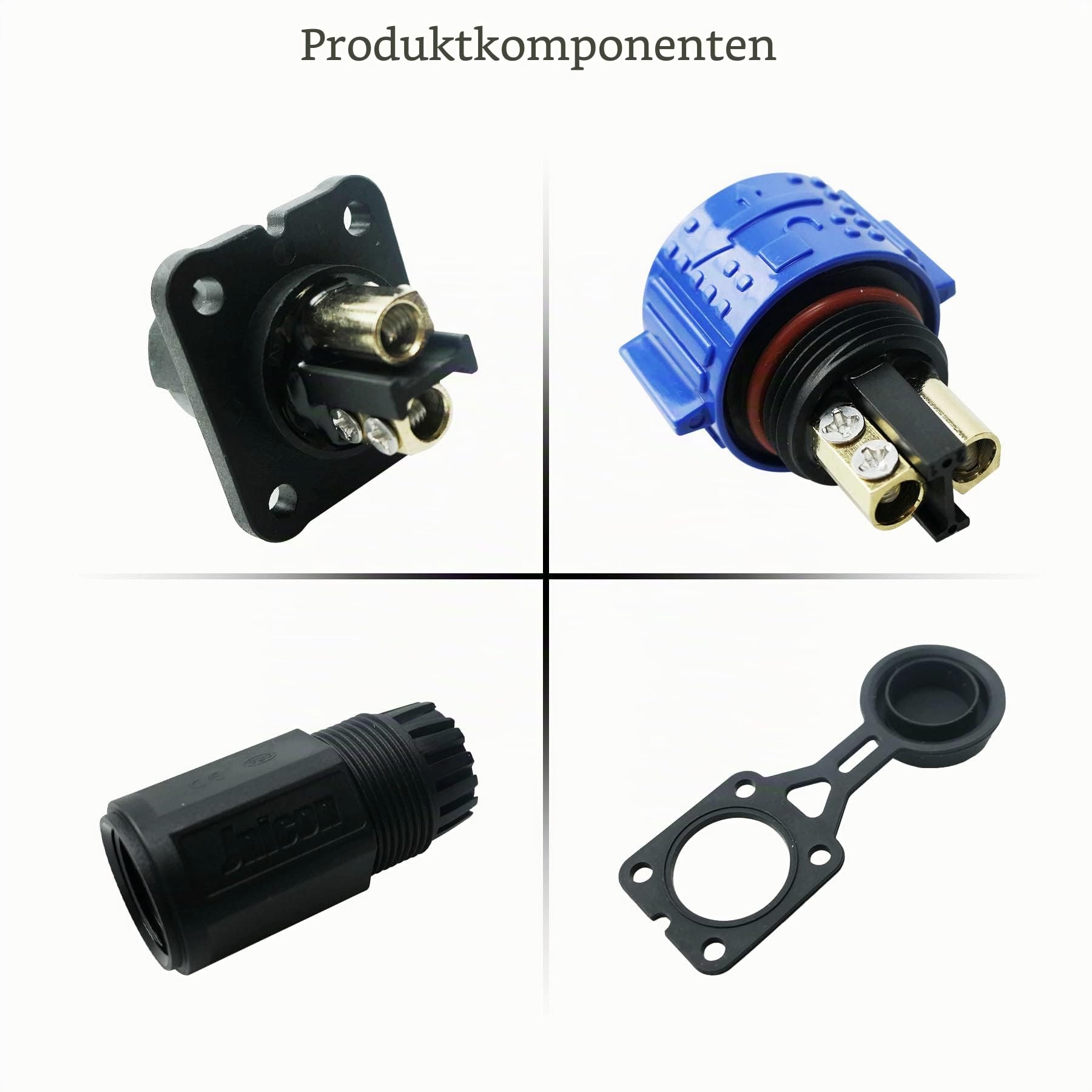 Trolling Motor Stecker Buchse Set, Marine Boot DC Power Connector 12/24/36/48 Volt Wasserdicht für Trolling Motor/Down Rigger/Angelrolle