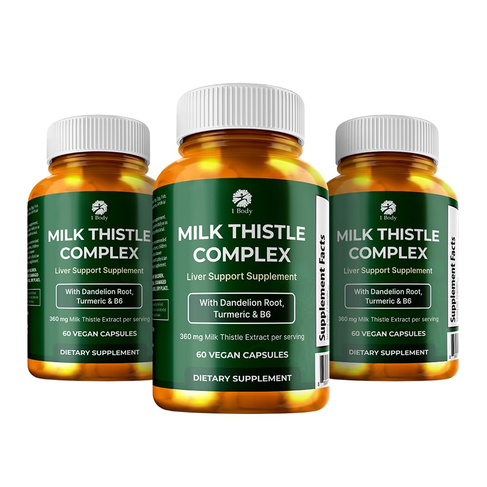 1 Body Milk Thistle Complex, Liver Support, 60 Vegan Capsules, 30 Servings — Amazon image 10