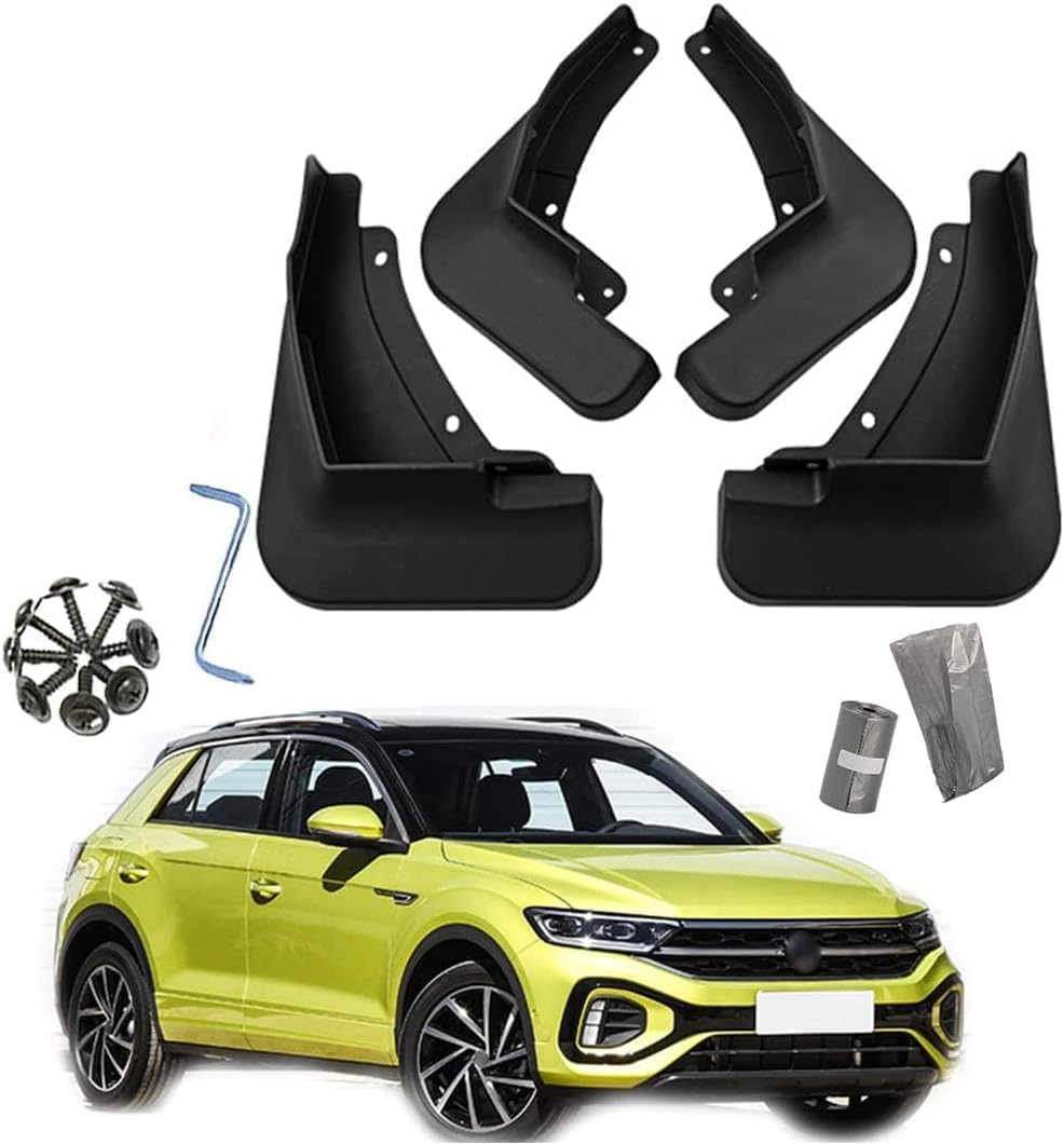 WeiYH No Drill Mud Flaps for Car Front Rear Wheel for VW T-ROC 2018-2023