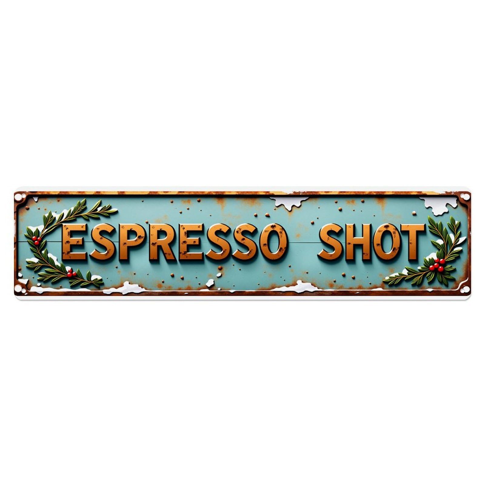 Espresso Shot Sign Pattern Tin Sign Vintage Metal Poster Retro Bar, Home, Man Cave, Kitchen, Laundry Room Wall Art Decor Gift 4x16 Inch
