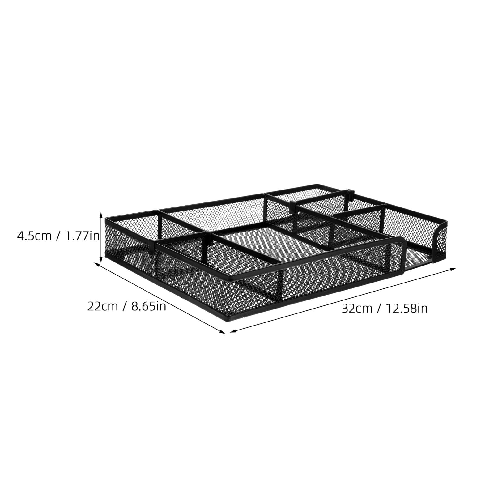 DOITOOL 2 Piezas Organizador de Escritorio Metálico Multifuncional con Divisores Desmontables Compacto y Elegante para Accesorios de Oficina y Papelería de Espacio y Superficie de Trabajo
