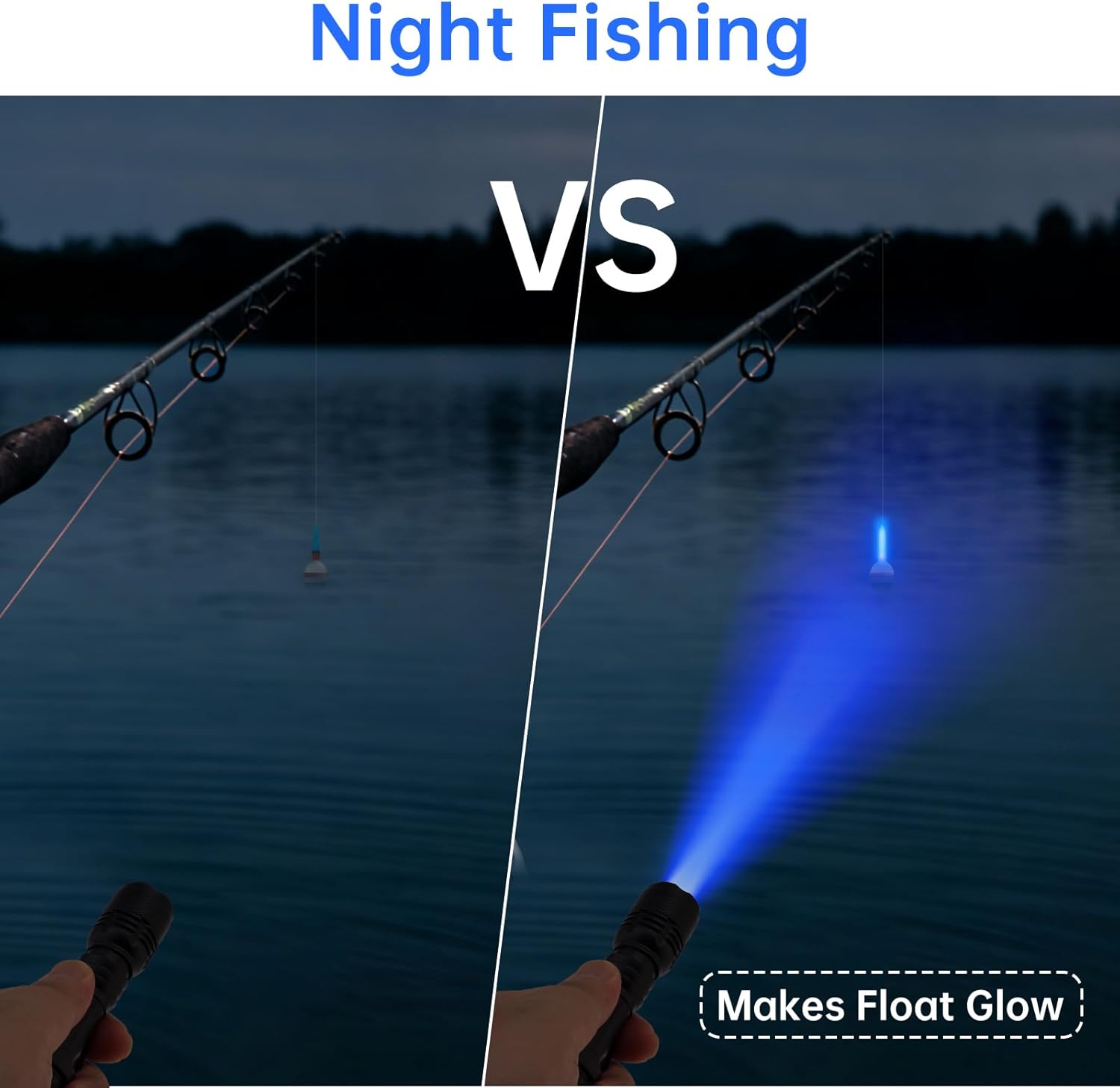SecurityIng Mini Blue Light Flashlight, Scalable & Zoomable Focus ，800 lumens Blue LED Light for Night Fishing and Blood Tracking, AA Battery Powered (Battery Not Included)