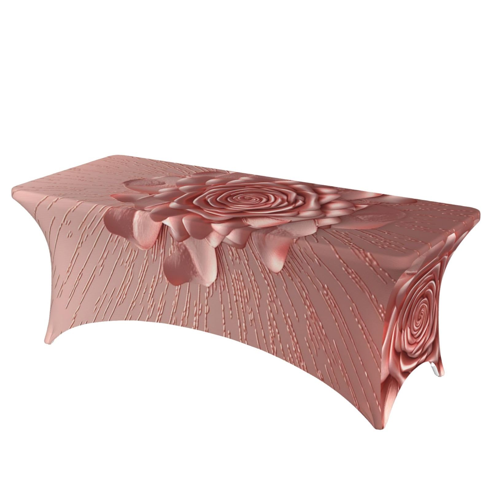 Nappe de table rectangulaire rose gold en élasthanne de qualité supérieure pour banquet