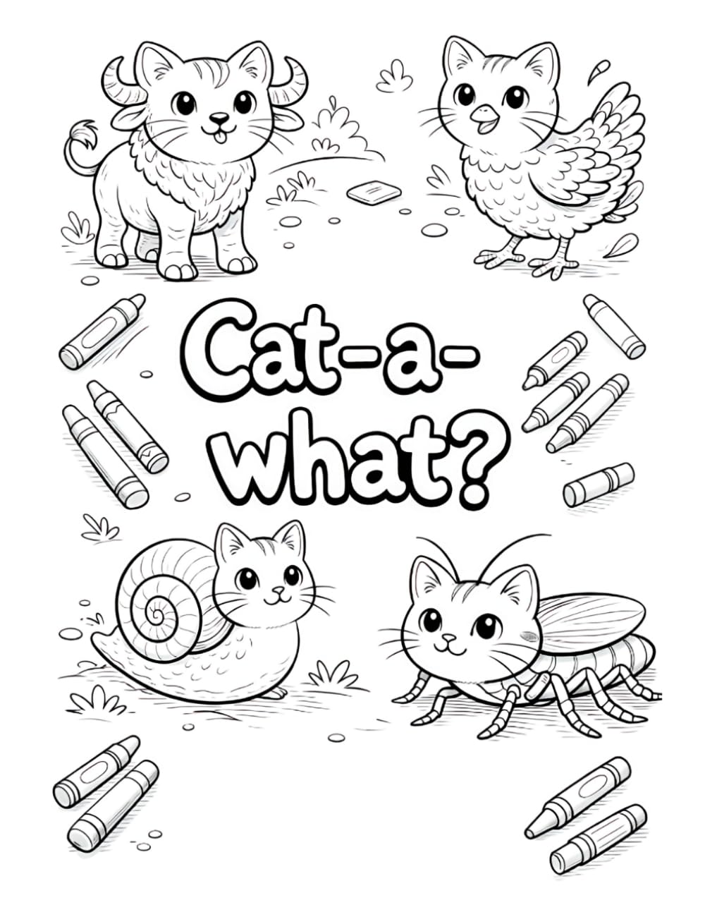 Cat-a-what: A Silly Cat Mashup Coloring Book (What-a-what)