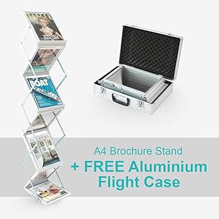 A4 FOLDING BROCHURE DISPLAY STAND WITH TRAVEL CASE Exhibition, Trade Show, Literature