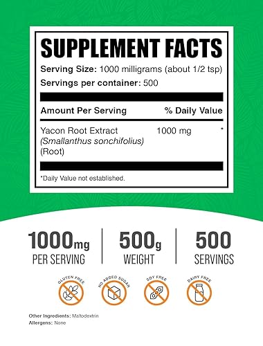 Miniatura 8 de BulkSupplements.com Yacon Root Extract - Edulcorante Keto - Sustitutos del azúcar - Edulcorante de fibra - Edulcorante natural - Sustitutos de