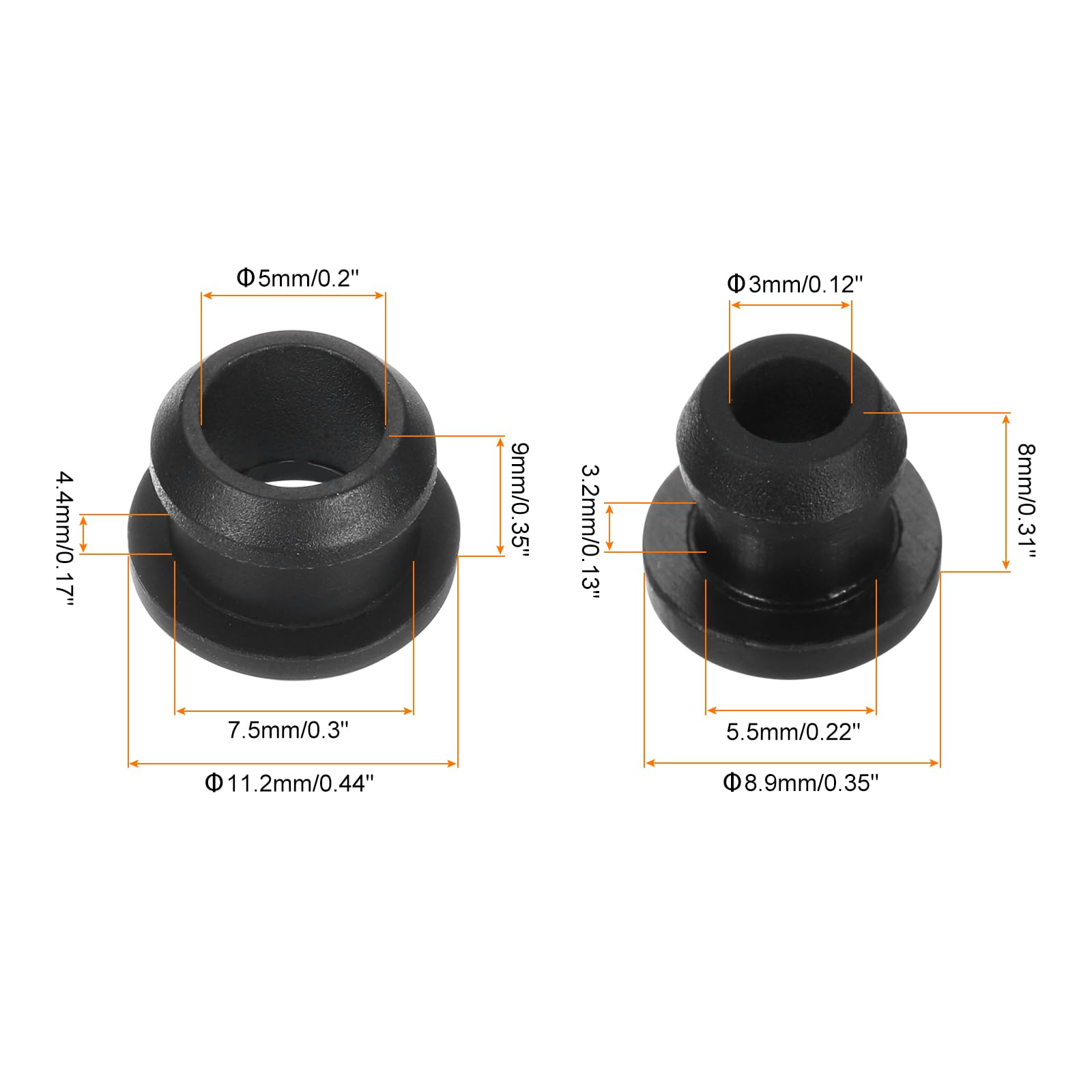 EIR 12 pz Tappi per Fori Neri,Tappi di Gomma di Laboratorio,Tappi in Silicone,Tappi in Gomma,Tappo per Fori in Gomma Impermeabile per Foro 15mm / 0,59