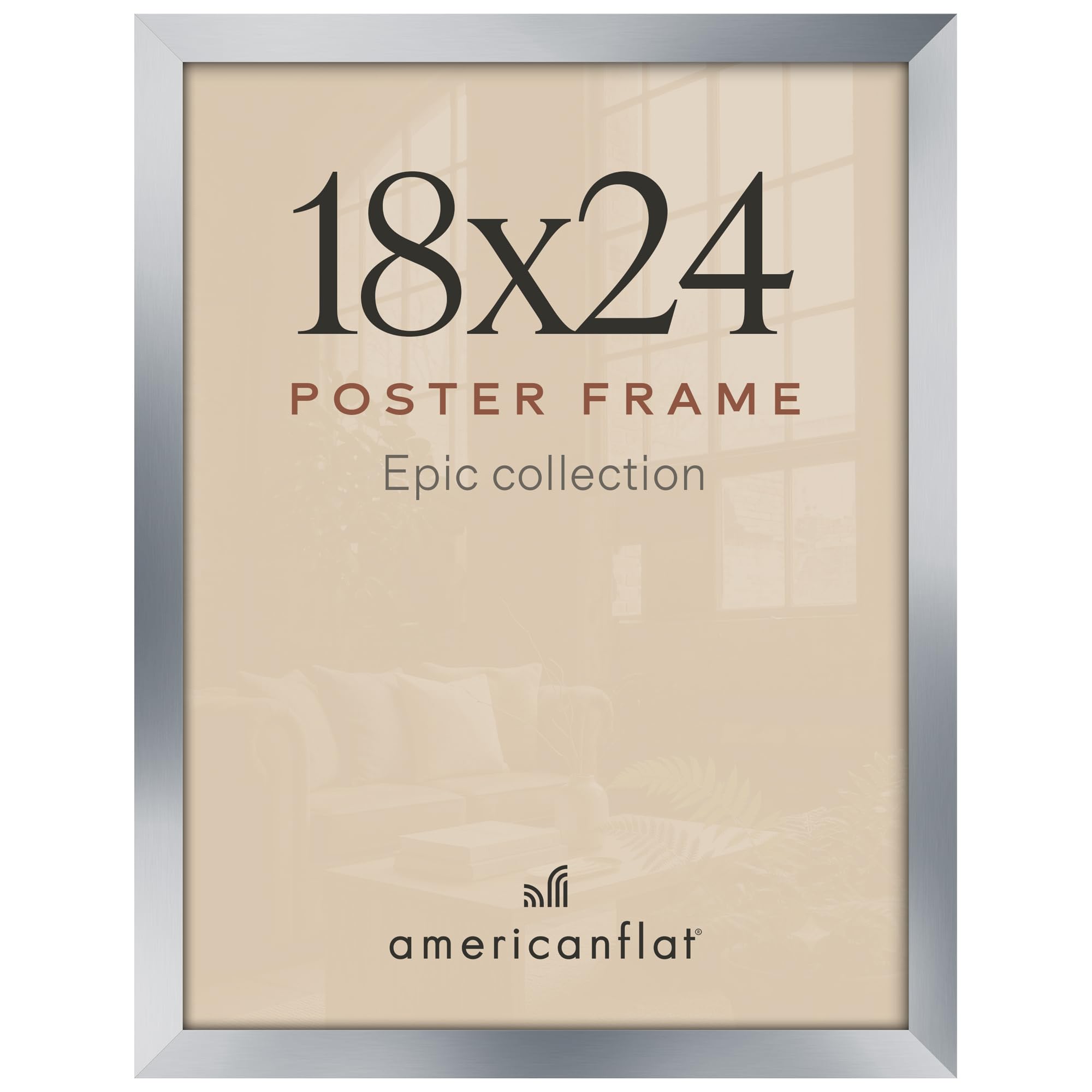 Americanflat 18x24 Poster Frame - Engineered Wood - Silver