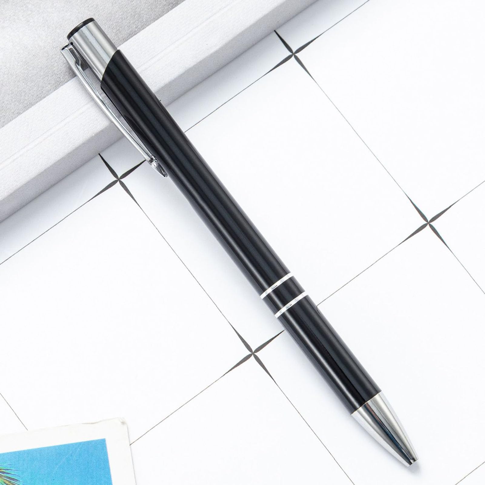 Penna professionale, 50 penne in metallo, multifunzione, con clip argentata, cancelleria alla moda per studenti, insegnanti, professionisti, riunioni, diari di nozze