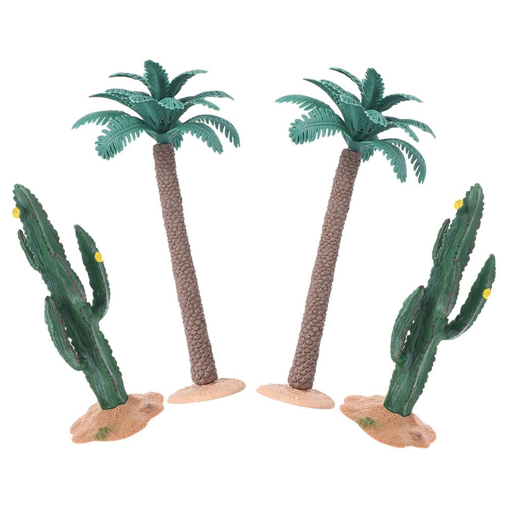 PRETYZOOM 4Pcs Simulated Trees Models Artificial Tree Sand Table Tree Model Fake Tree Mini Plastic Artificial Palm Tree Plastic Trees Micro Scene Miniature Pvc Accessories