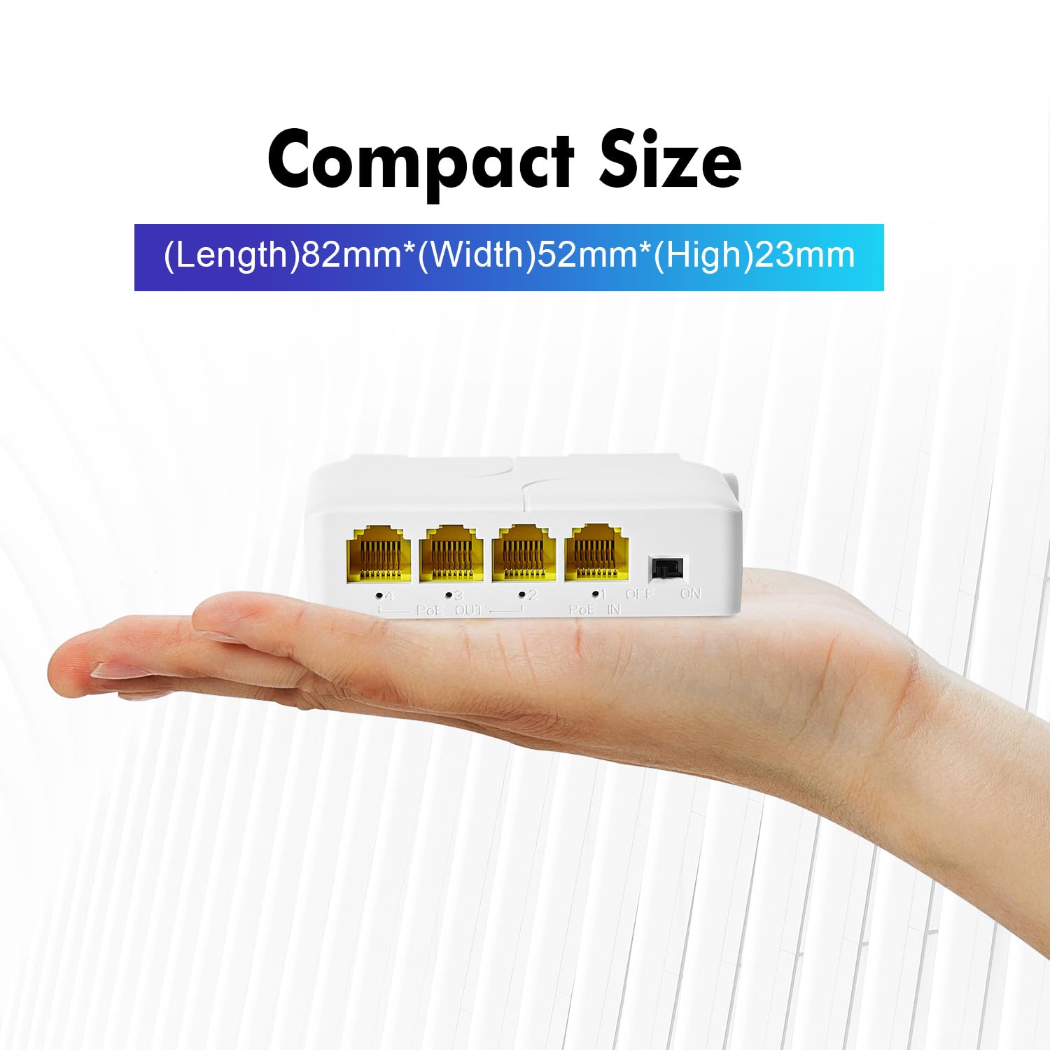 MokerLink 4 Port Gigabit PoE Extender, IEEE 802.3 AF/at PoE Repeater, 10/100/1000Mbps, 1 PoE in 3 PoE Out, Wall & Din Rail Mount POE Passthrough Switch