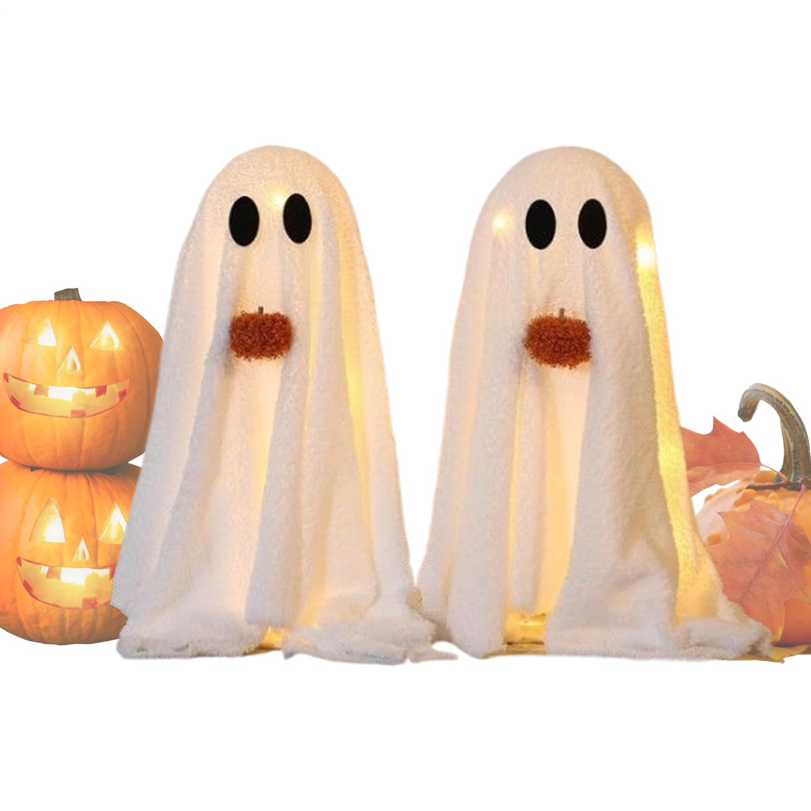 Duch Na Halloween Oświetlony Duch Dekoracja Stołowa Na Imprezy | Dwie Sztuki Dekoracje Halloween Ozdoby Stołowe dla Wnętrz i Na Zewnątrz oraz Kuchnia Sypialnia Salon Ganek Taras Podwórko