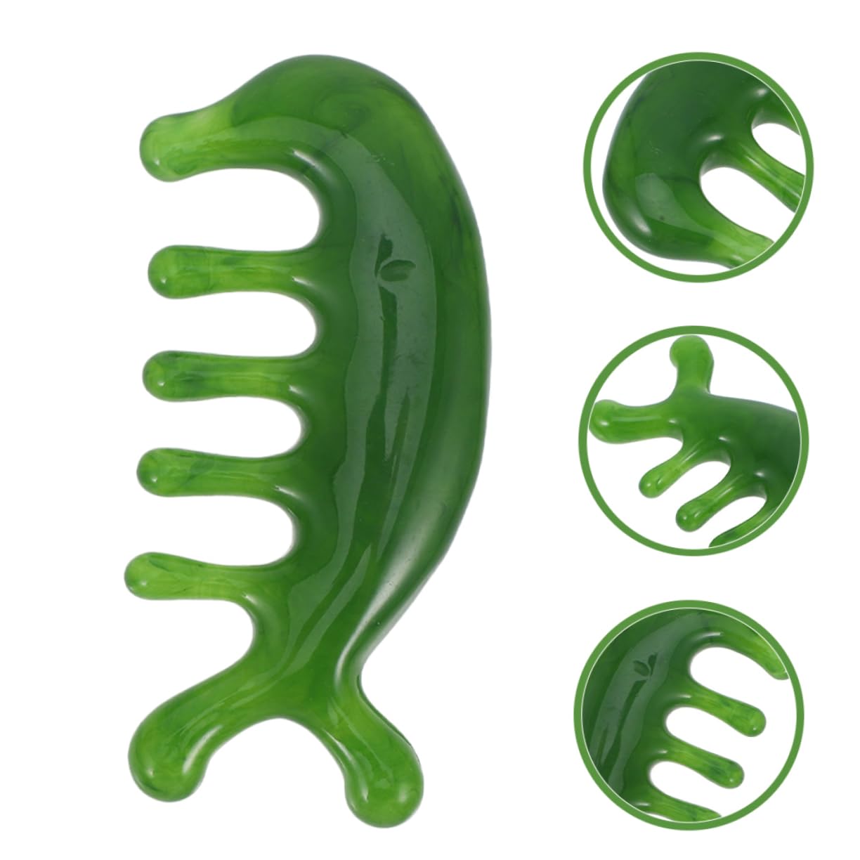 Peine De Masaje Del Cuero Cabelludo Para Piel Básico Peine De Masajes Peine De Dientes Anchos Masajeador De Cuero Cabelludo Rascador De Cabeza Jade Verde 2 Piezas X 4