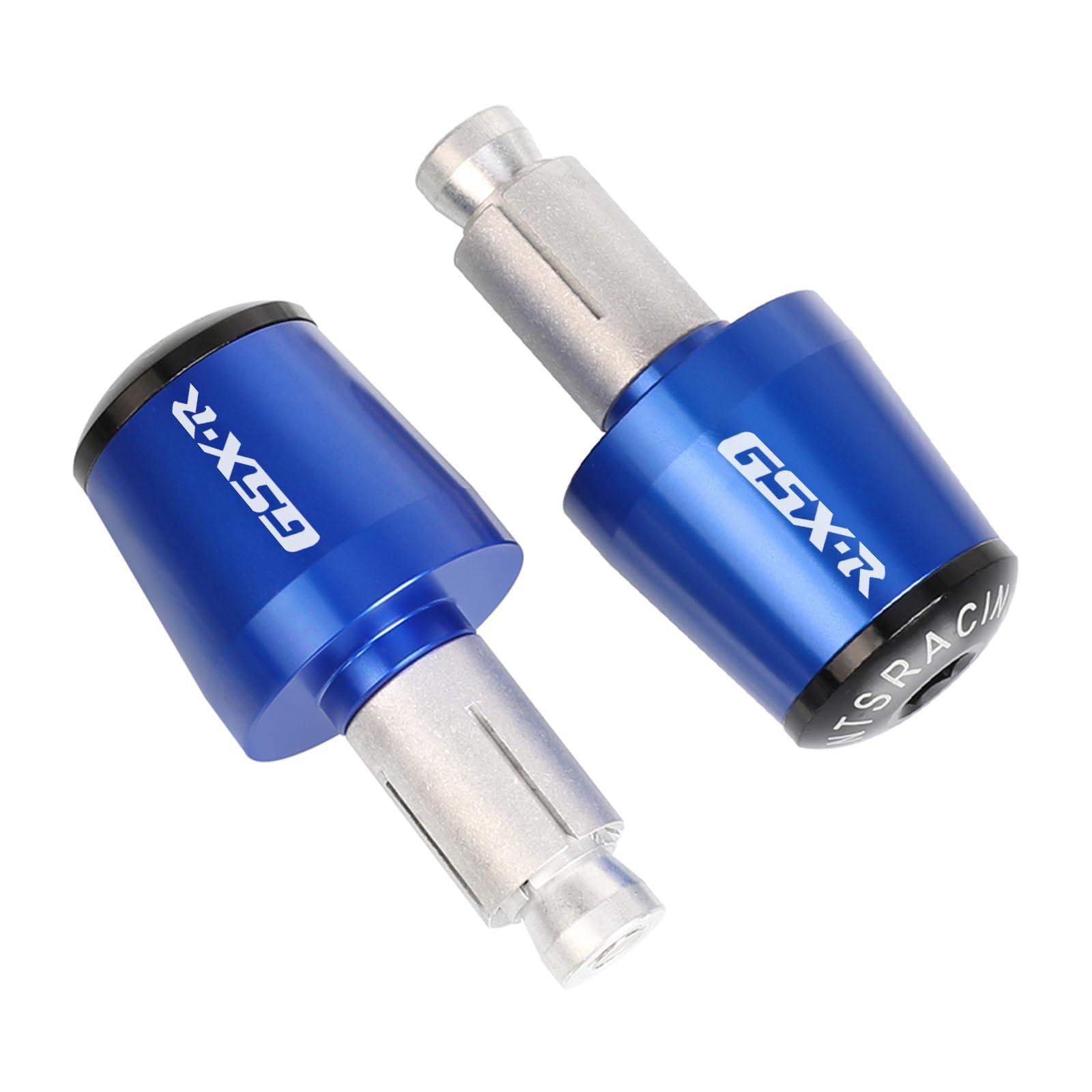 2Pcs 7/8"22mm Contrappeso Del Manubrio Per GSXR GSX-R 600 750 1000 1300 GSR750 Moto Manubrio Gear Balanced Plug Slider Manubrio Estremità Grips Cap Alluminio(blu)