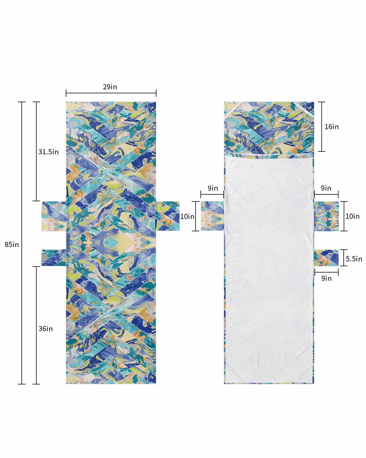 Marble Blue Teal Beach Lounge Chair Towel Cover, Soft Chaise Lounge Towel with Side Pockets Patio Pool Chairs Cover for Beach/Pool Sunbathing 29x85 Ombre Pastel Navy Abstract Contemporary