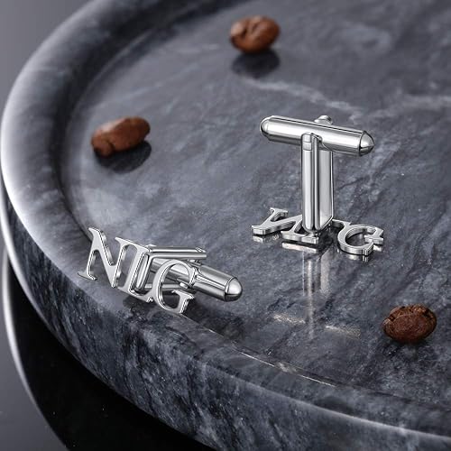 Miniatura 3 de ROSI - Gemelos para hombre, personalizan las camisas con nombre de la letra inicial para hombres, gemelos personalizados para hombres para bodas,