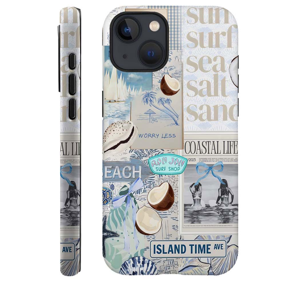 Generic Compatible with for iPhone 13,Beach Blue Collage Coast Cute Phone Case for Girl Women Boy Men,Scratch Resistant Shockproof Cover Case for