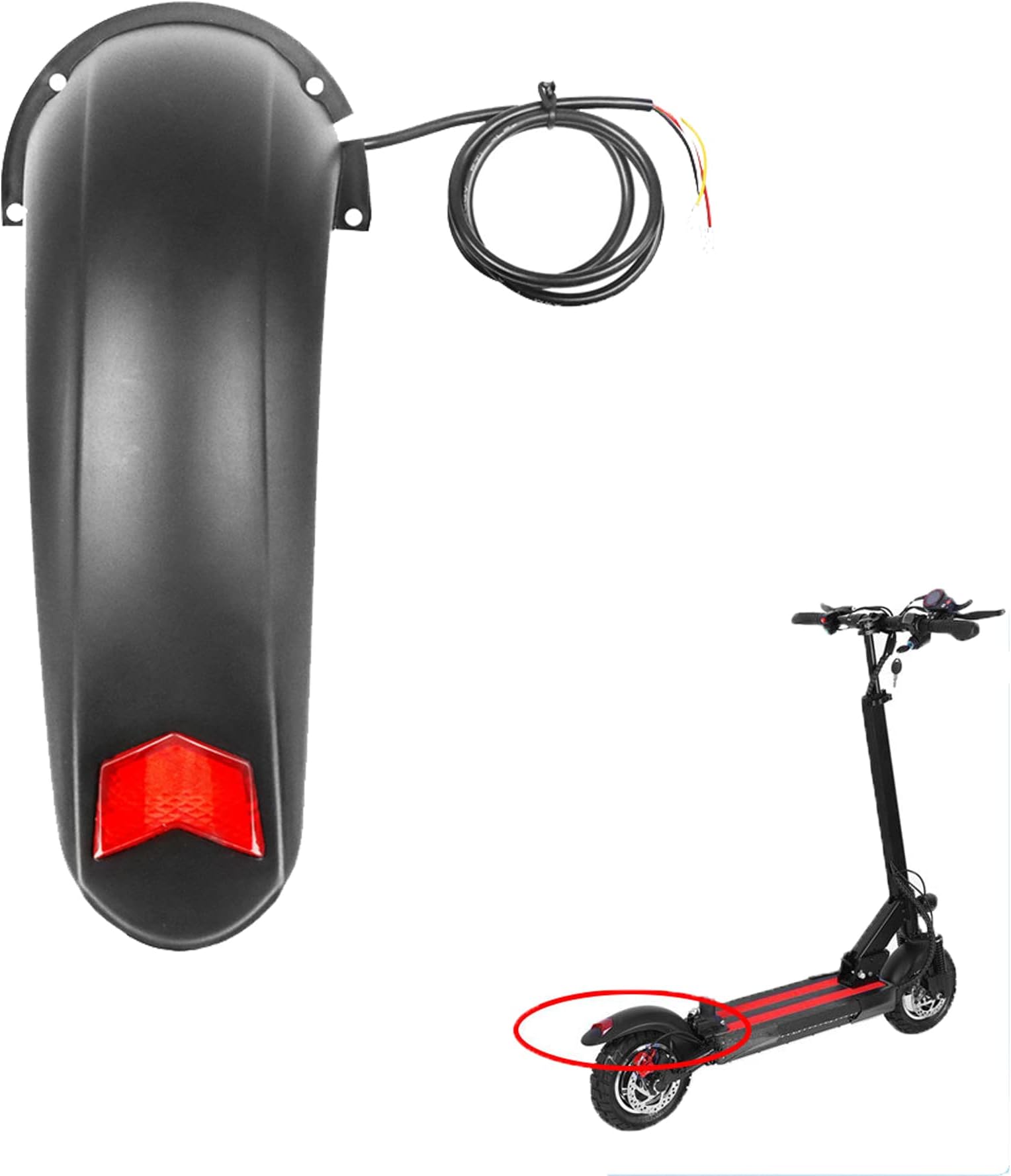 Rear Mudguard and Rear Light for Kugoo M4 Water Blocking Bracket for Electric Scooter Replacement Parts Scooters Fender Accessories