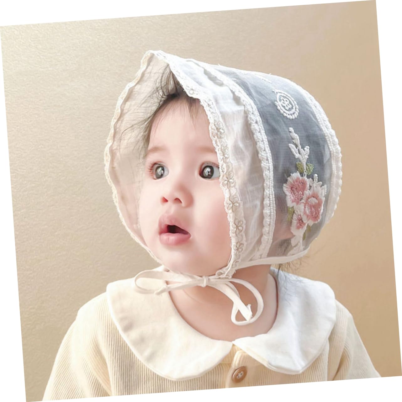 5 Stück mädchen hüte Neugeborenenmütze Sommermützen für Babys Hut Strandhut für -Mädchen-Hut Kleinkinder Sonnenhut Babymütze Baumwolle Weiß