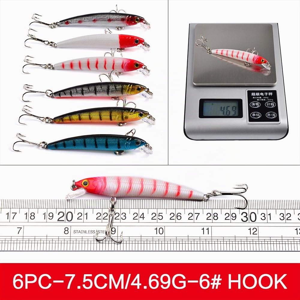 Leurres de Pêche Kit 48 PCS Appât de Pêche Boîte d'accessoires de Pêche Poissons-nateurs Spinnerbaits Crankbait Crochets de Pêche pour l'eau de Mer et l'eau Douce