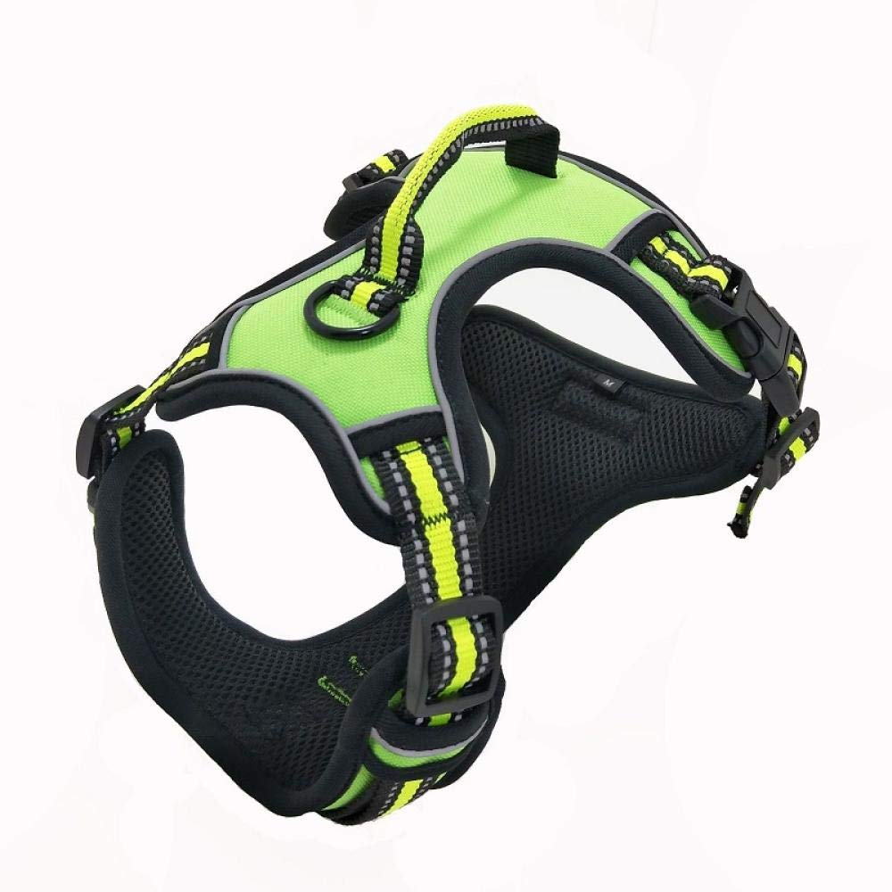 LYVQZPWLRIl cane porta, Corda di trazione for cani, imbracatura for cani anti-tiro, imbracatura riflettente for animali domestici con maniglia robusta, imbracature con cinghia regolabile(Green,X-Large