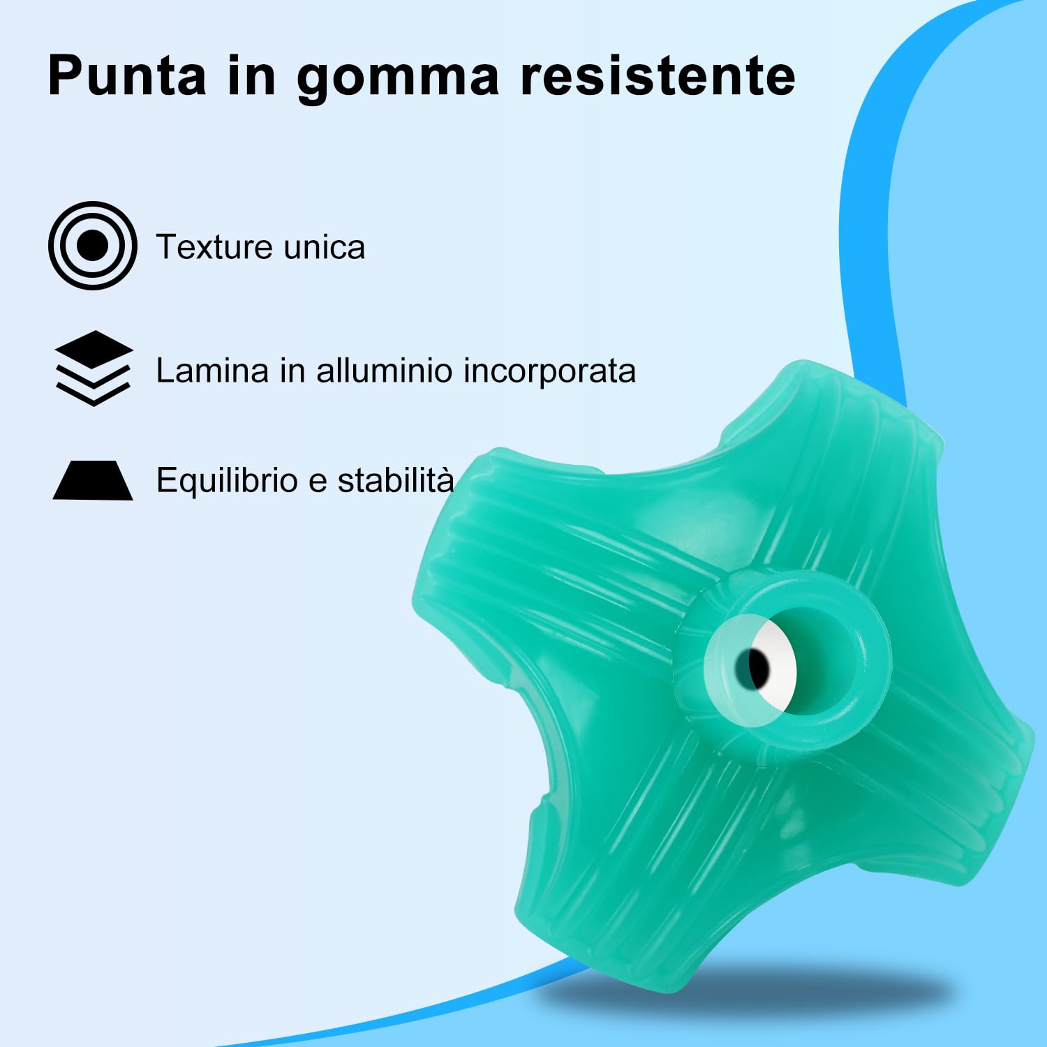 supregear Puntali In Gomma Stampelle, 19 mm Gommini Luminescente per Bastone, Base Larga con 4 Piedini per una Maggiore Stabilità, Aumenta la Visibilità, Verde