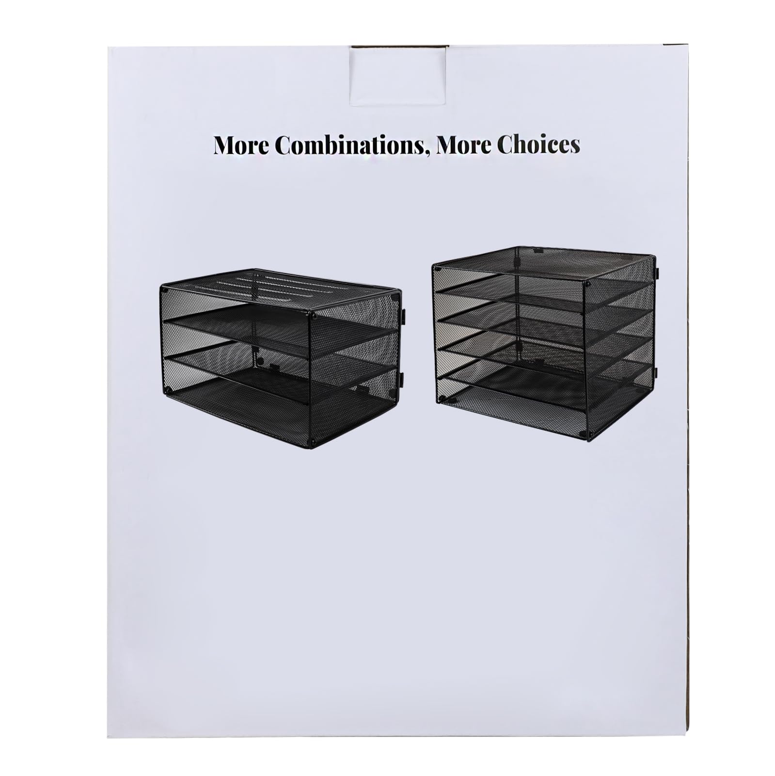 Organizador de archivos de escritorio de malla de 3 niveles, organizador de bandeja de cartas de papel, almacenamiento de escritorio de malla con bandejas deslizantes para suministros del