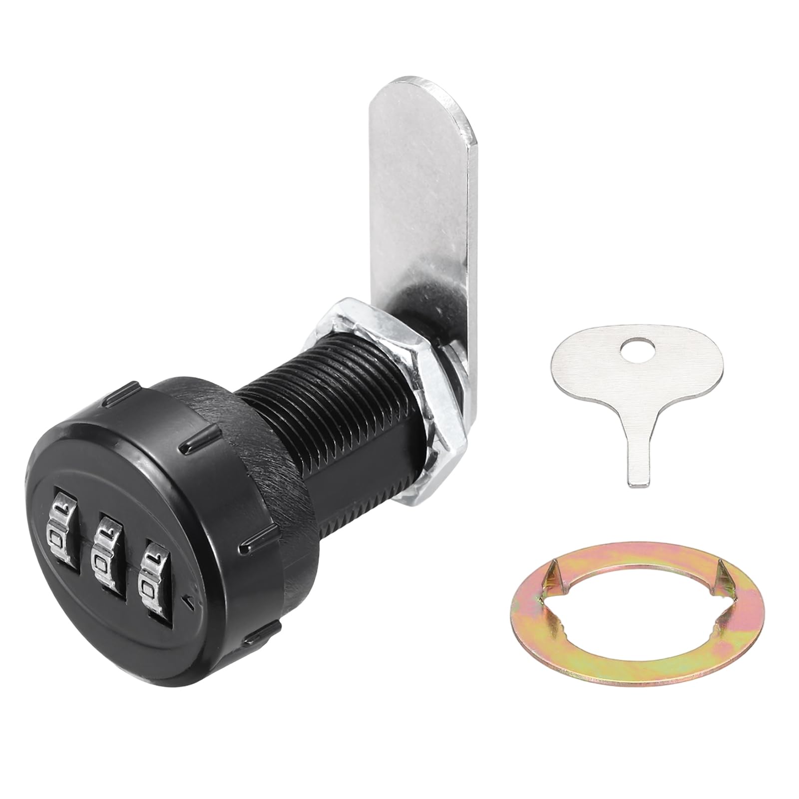 PATIKIL Combination Cabinet Lock, 1-1/8Inch 3-Digit Keyless Metal Drawer Small Round Head Locks with for Kitchen Cabinet Closet Cupboard Locker Wooden Door, Black