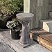 COSIEST Outdoor Side Table, Two Hands-Shaped Base w Round Top Accent Table, Lightweight Plant Stand, Concrete Finish