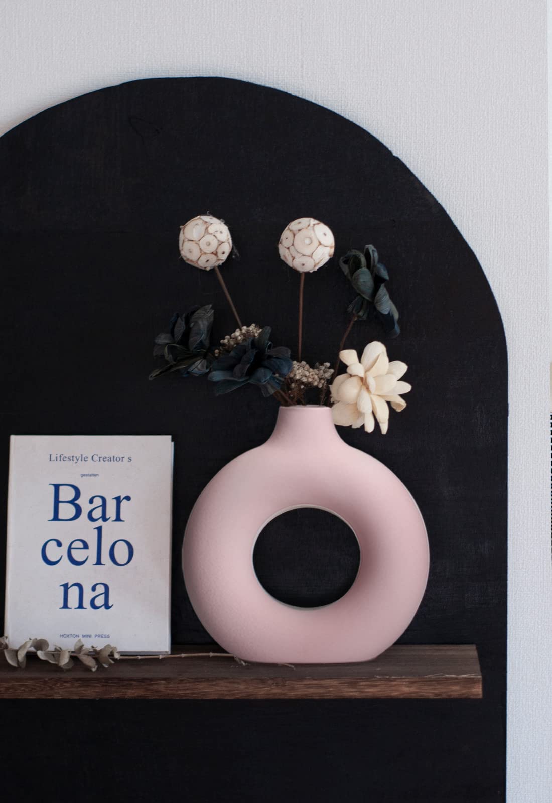 2-Pack Light Pink Ceramic Vase for Modern Home Decor, Round Matte Pampas Flower Vases Minimalist Nordic Boho Ins Style for Wedding Dinner Table Party Living Room Office Bedroom, Vase Decorative Gift