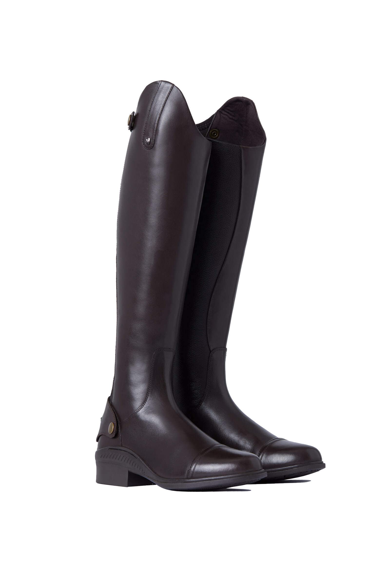 HORZE Genève Leder-Reitstiefel – Klassische Dressurstiefel aus argentinischem Leder mit atmungsaktivem Mesh-Futter, Braun, 42R